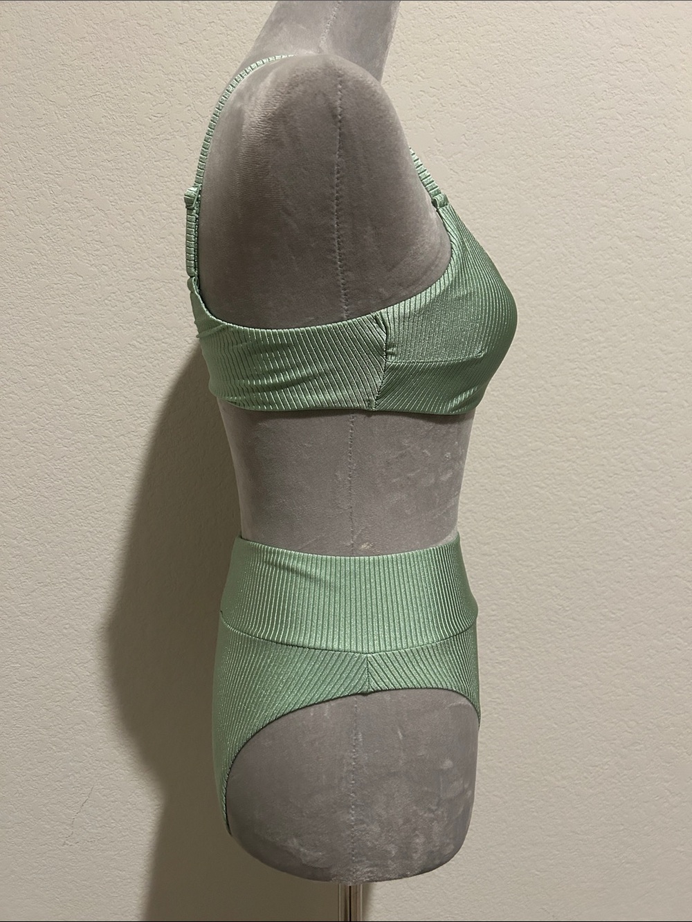 Aerie Ribbed Light Mint Green Bikini Set Small Top, XS bottom - Picture 4 of 7